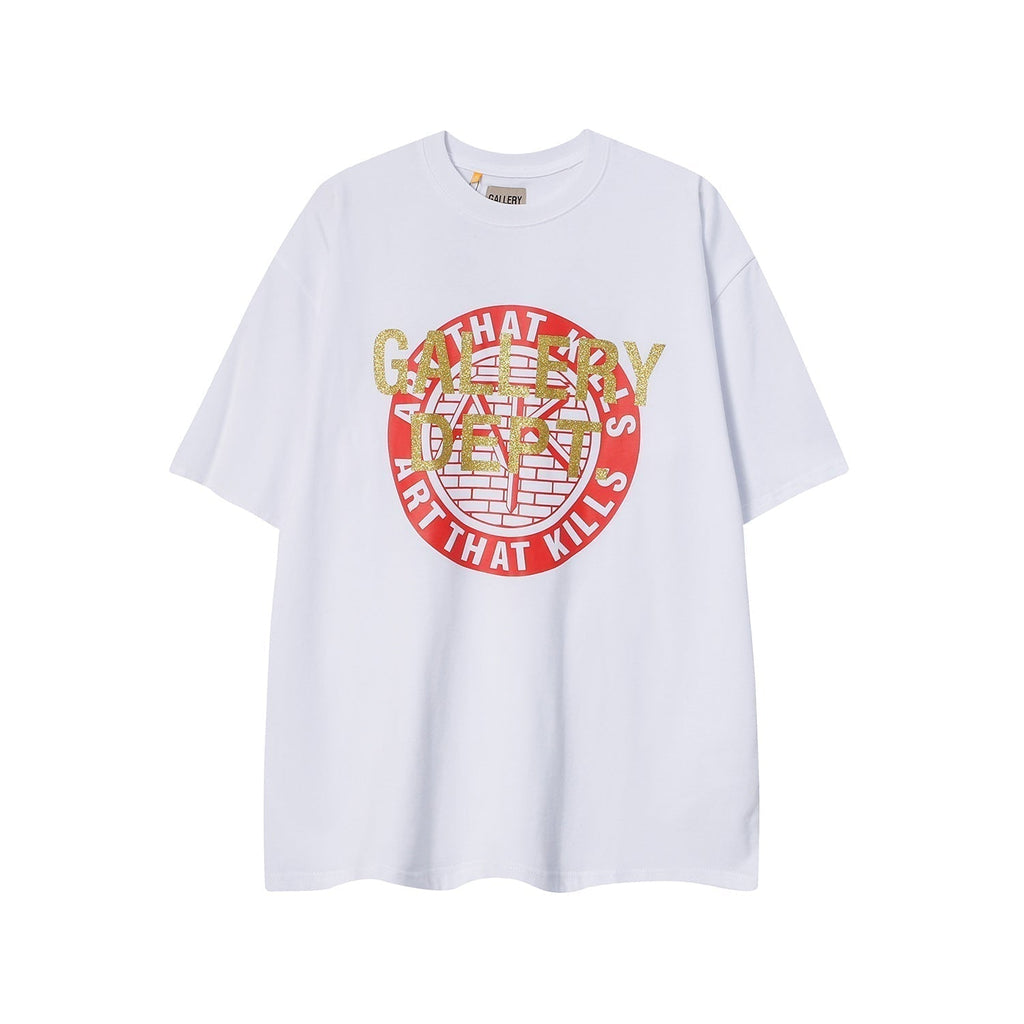 Gallery Dept T Shirts Men's Vintage Los Angeles Short-Sleeved T-shirt Gallery Dept Printed Loose